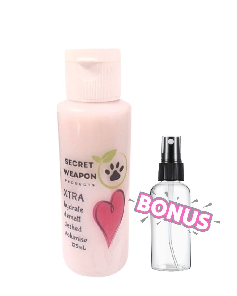 125mls with bonus spray bottle