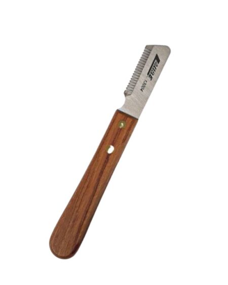 WOODEN HANDLE STRIPPING KNIFE 18 TEETH RIGHT HAND