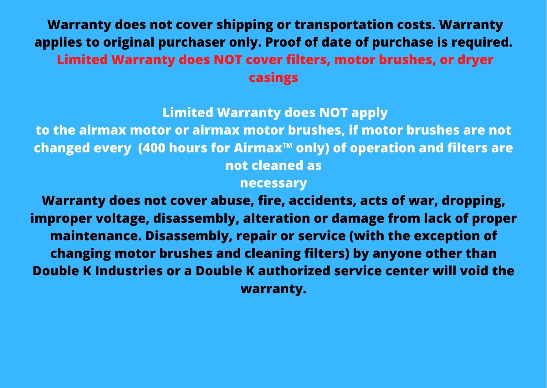 dble k limited warranty words jpeg