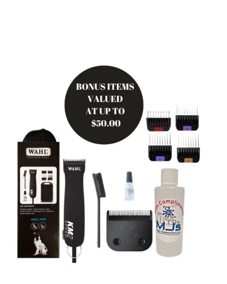 WAHL KM2 CLIPPER WITH COMPETITION #10 BLADE(WITH 4X BONUS ITEMS)