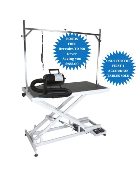 AEOLUS ACCORDION ELECTRIC LIFT TABLE (WITH FREE DRYER) for a limited time only