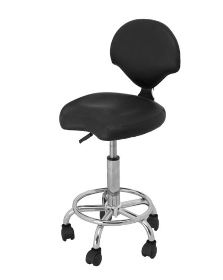 AEOLUS STOOL GROOMING BLACK WITH BACK SUPPORT