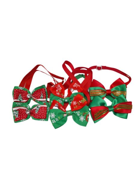 XMAS NECK BOW TIES 6 PER PACK ASSORTED