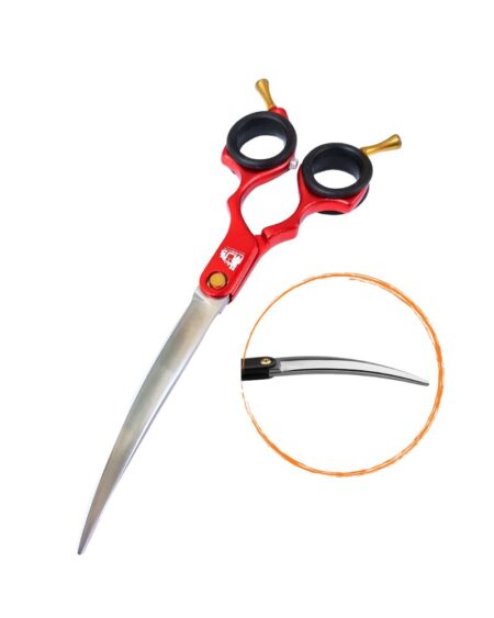 MJS SCISSORS RED CURVED 6.5"