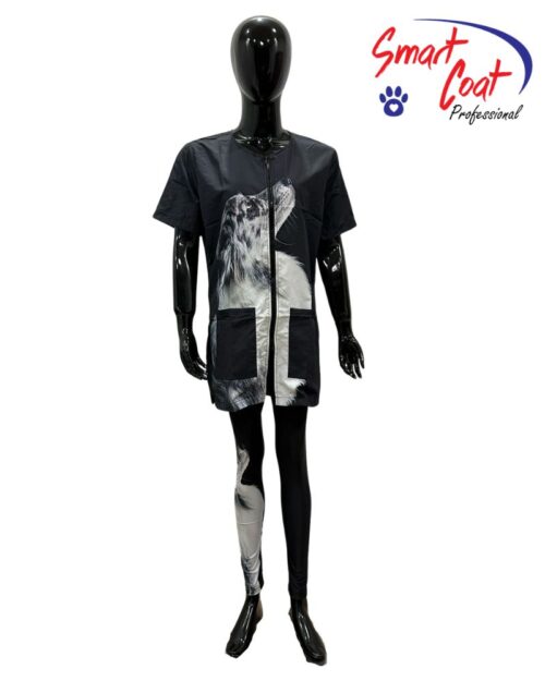 black jacket single dog print