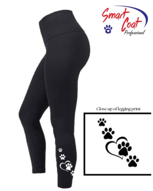 black leggings with paw print
