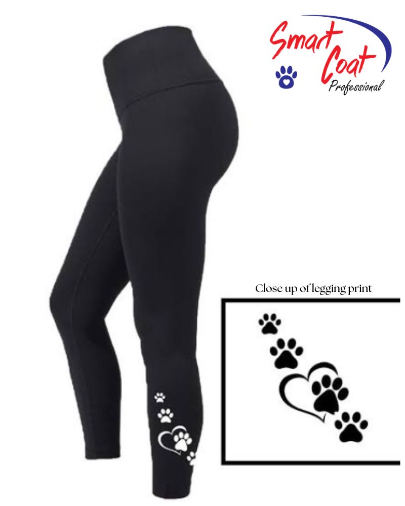 black leggings with paw print